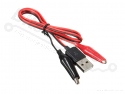 USB Cable USB male to alligator clips red/black